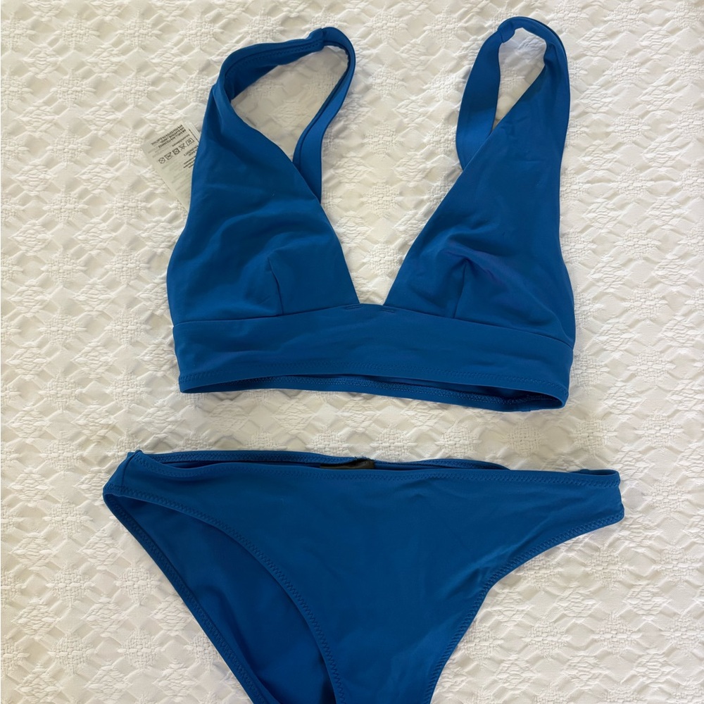H&M Bright Blue V-Neck Bikini Set